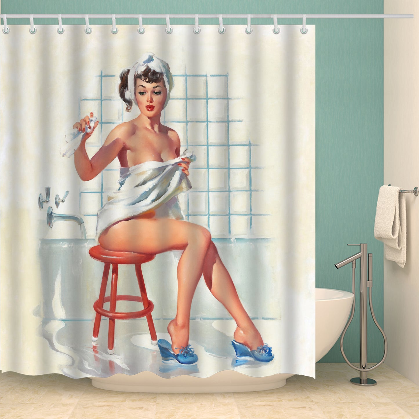 ventage women's Polyester Shower Curtain.