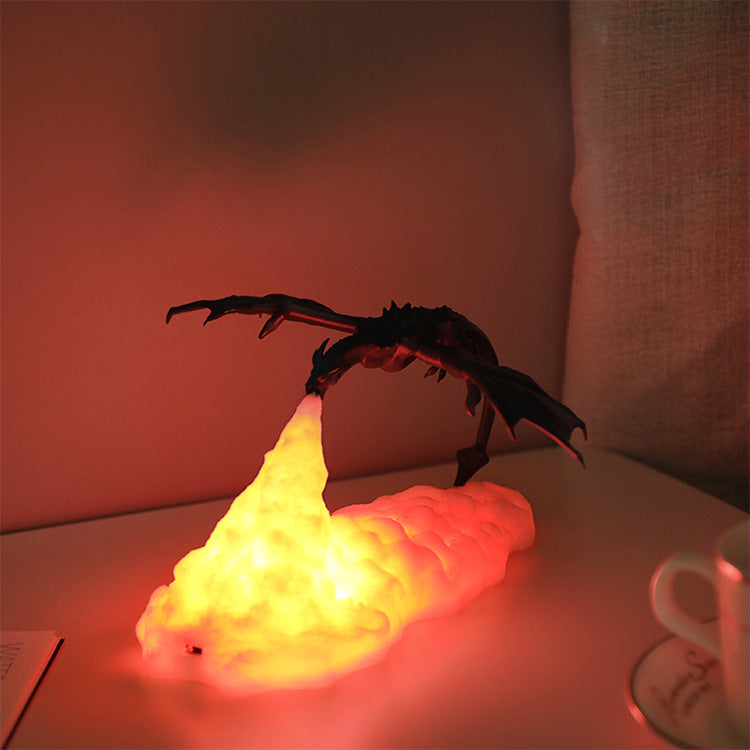 3D Printing Fire-Breathing Dragon Lamp Creative Night Light.