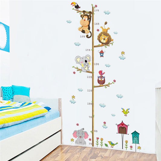 Animals Height Measure Wall Sticker Decor.