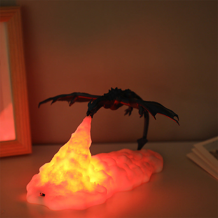 3D Printing Fire-Breathing Dragon Lamp Creative Night Light.