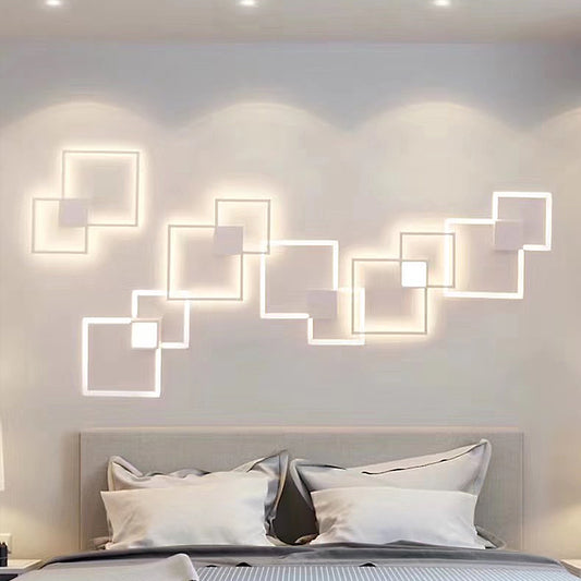 geometric line LED shape wall light.