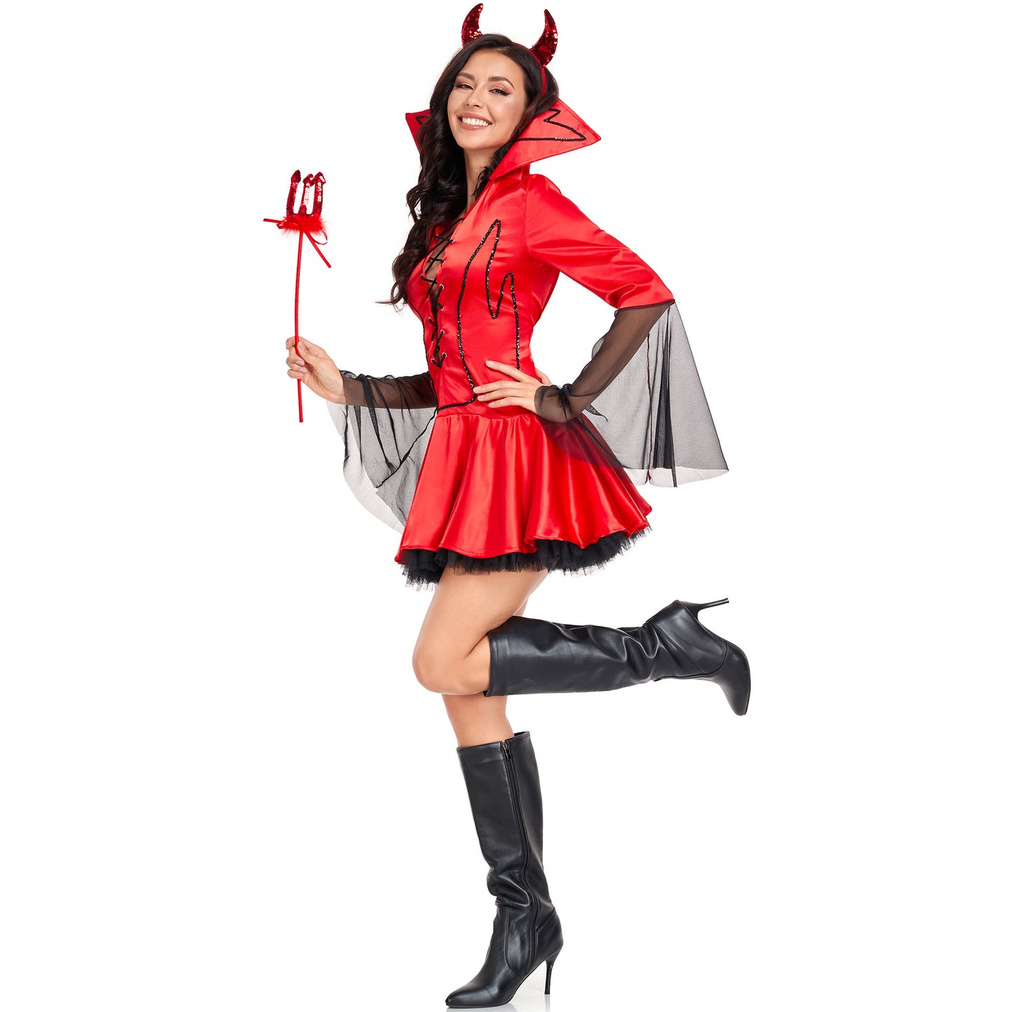 Long Sleeve Sexy Devil Halloween Costume