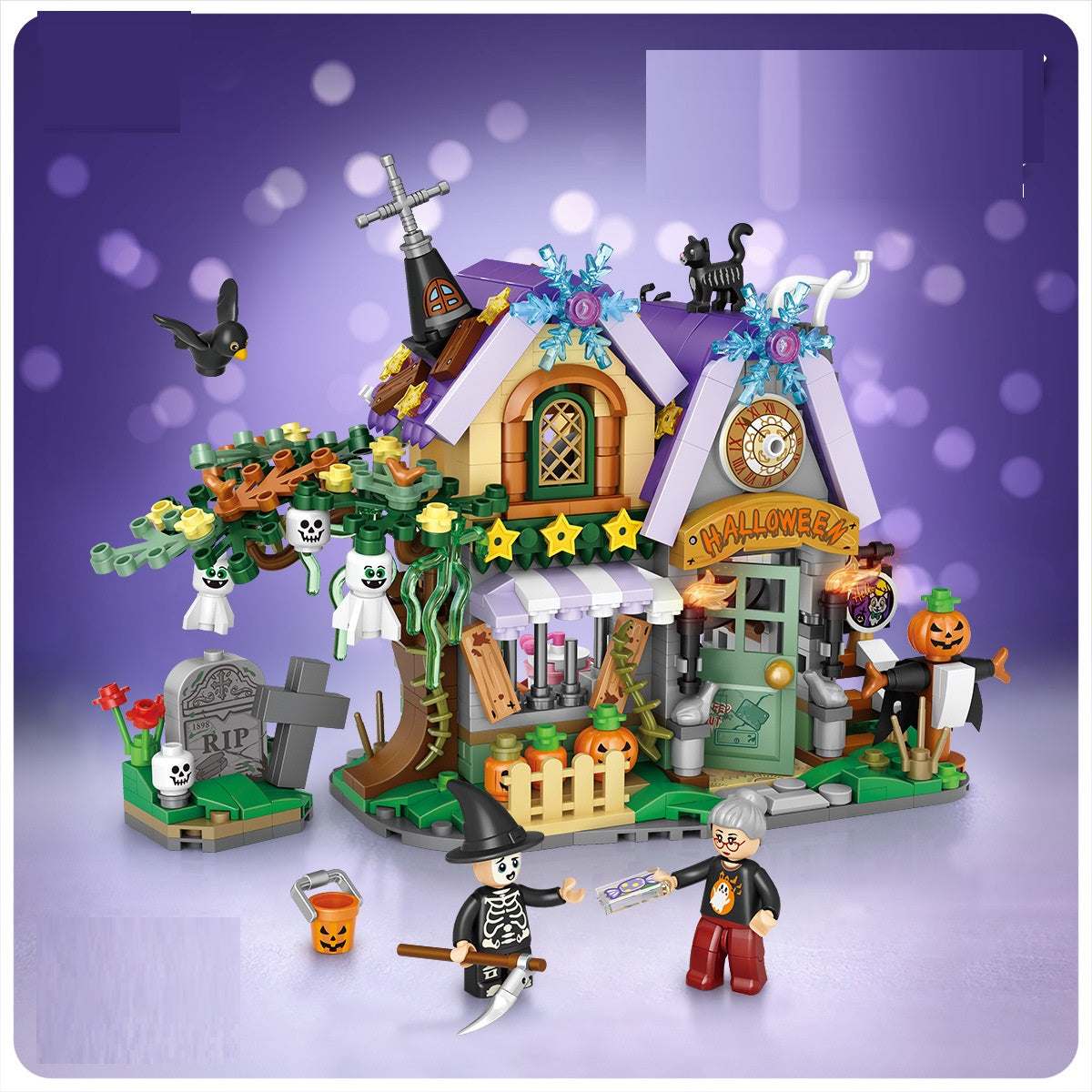 Halloween toy bricks set.