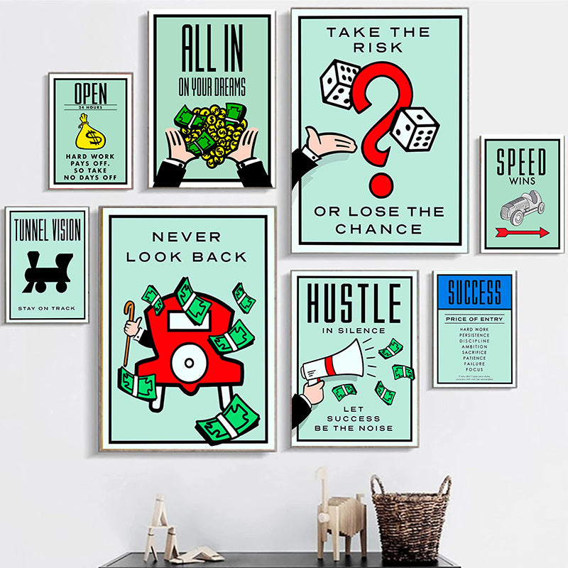 monopoly motivational picture home decor