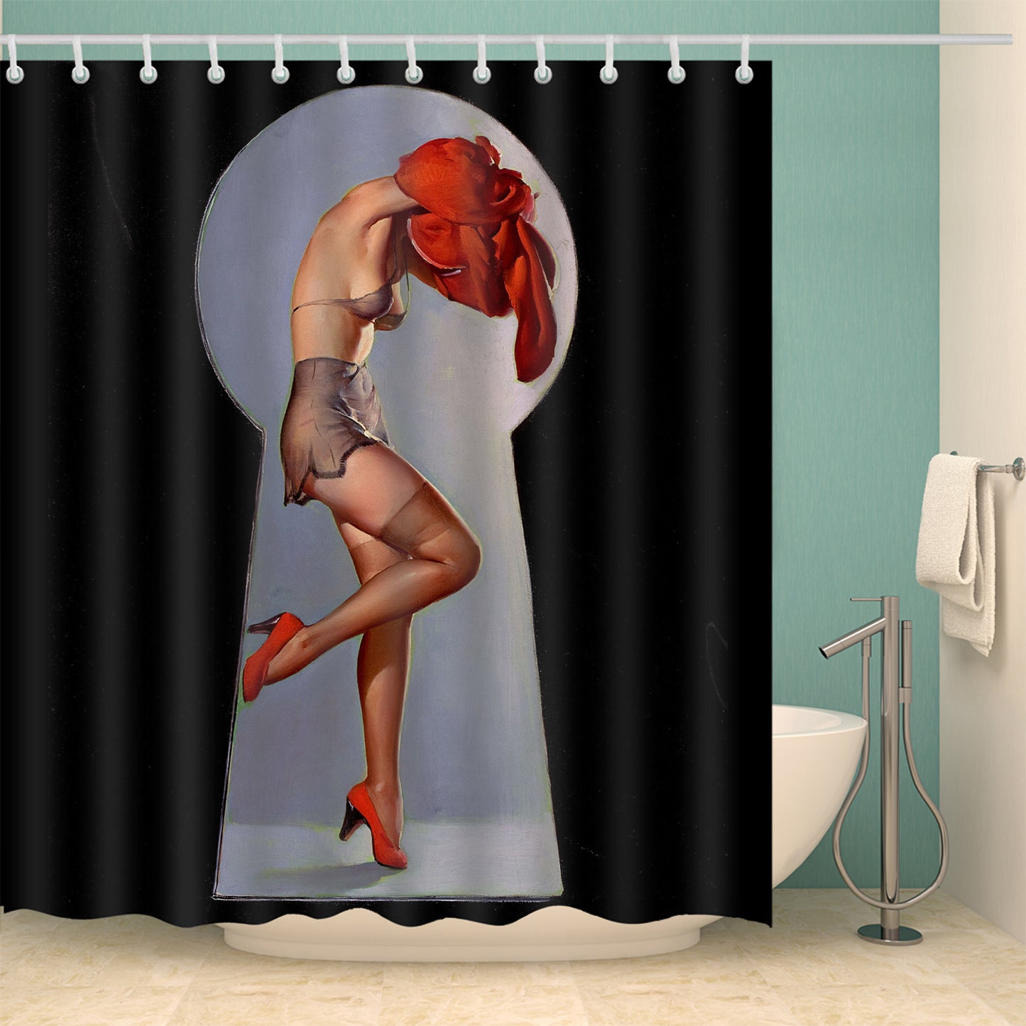 ventage women's Polyester Shower Curtain.