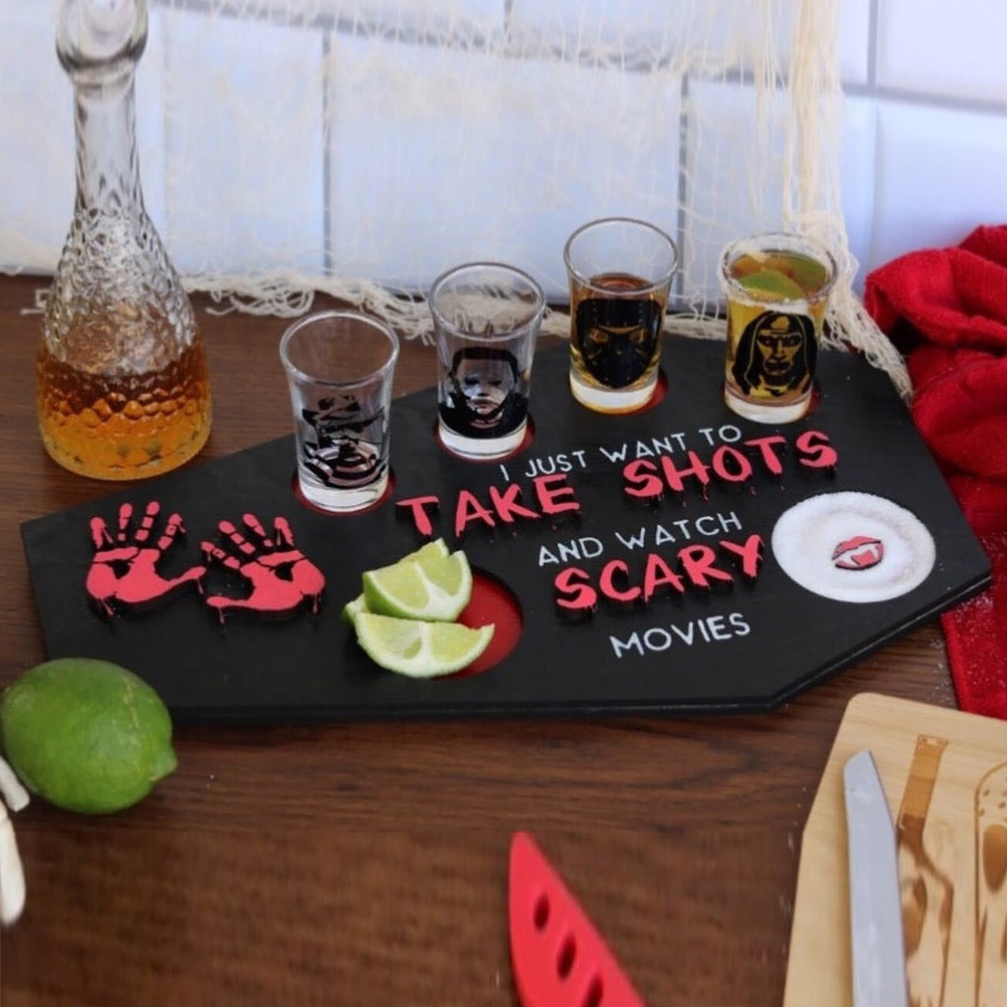 Halloween Horror drinking Shoots Tray