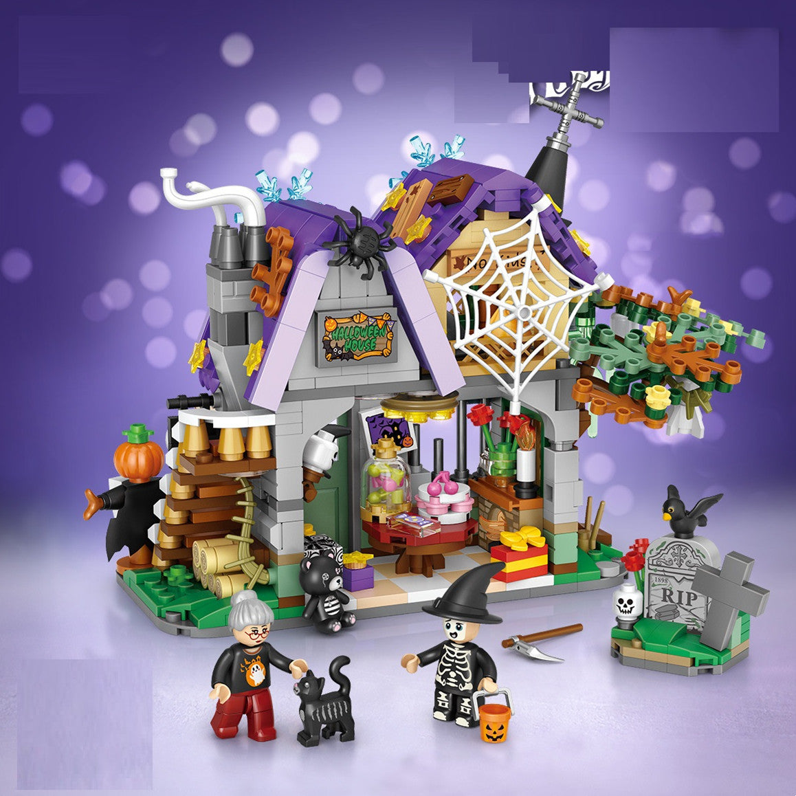 Halloween toy bricks set.