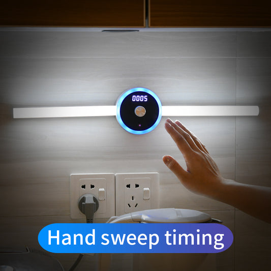 Smart Cabinet LED Light Clock Timing Sensor Manual Sweep Switch.