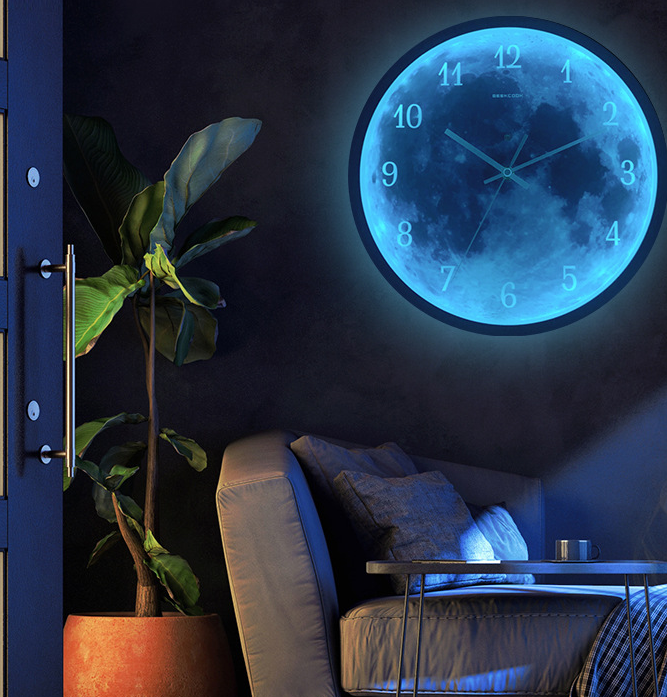 12-inch luminous moon Wall Clock.